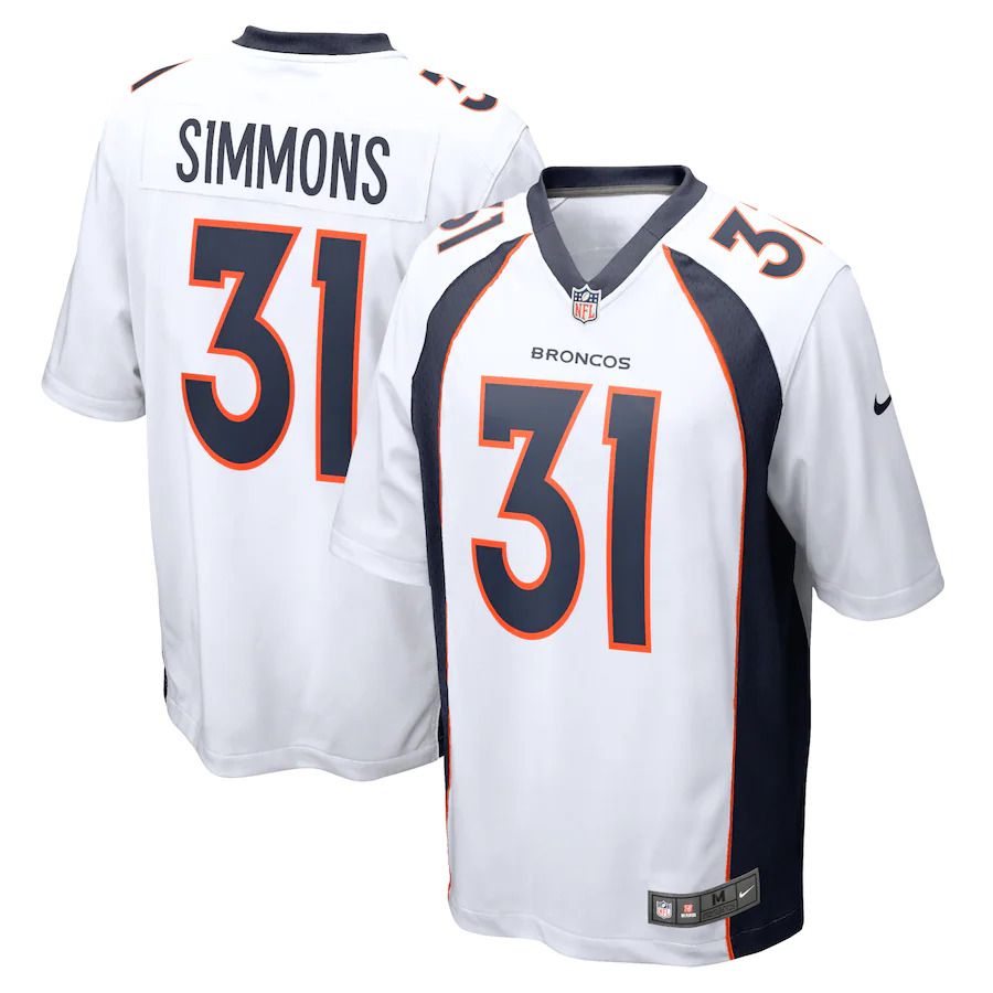 Men Denver Broncos #31 Justin Simmons Nike White Game NFL Jersey